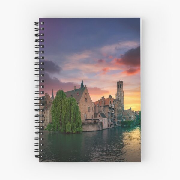 Item preview, Sunset over Bruges Rosary Quay water canal. Flanders, Belgium designed and sold by Stefano Orazzini.