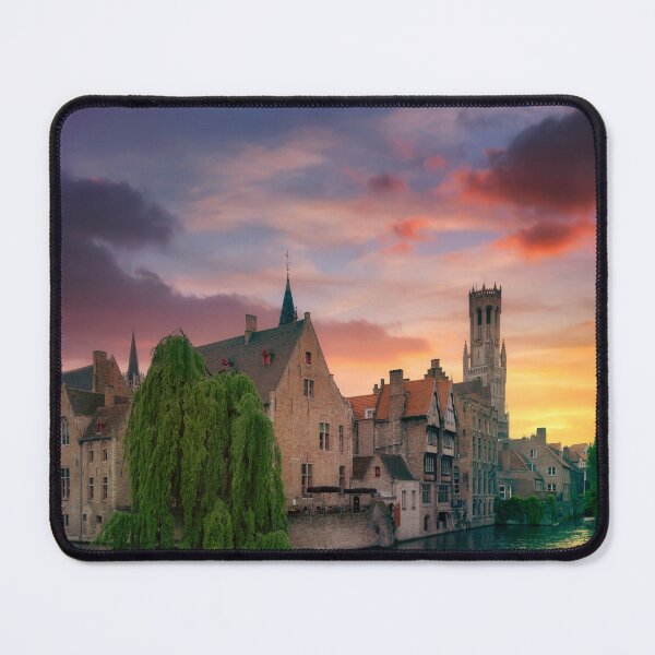 Item preview, Sunset over Bruges Rosary Quay water canal. Flanders, Belgium designed and sold by Stefano Orazzini.
