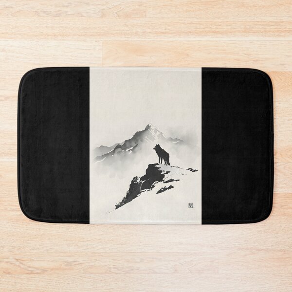 Item preview, Wolf Asian Brush Sumi-E Japanese Korean Ink Desing designed and sold by blacksealstudio.