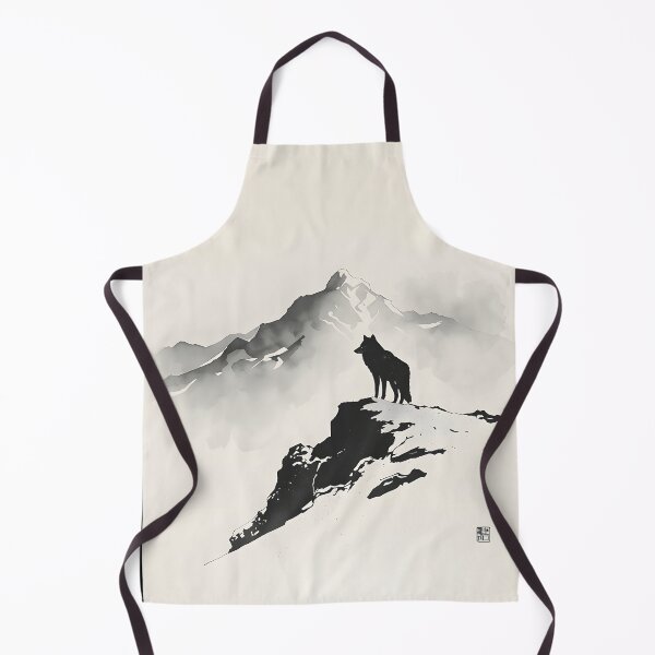 Item preview, Wolf Asian Brush Sumi-E Japanese Korean Ink Desing designed and sold by blacksealstudio.