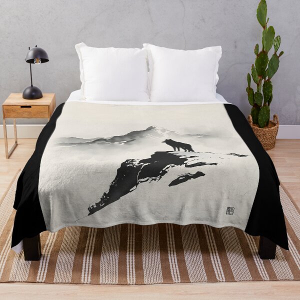 Item preview, Wolf Asian Brush Sumi-E Japanese Korean Ink Desing designed and sold by blacksealstudio.