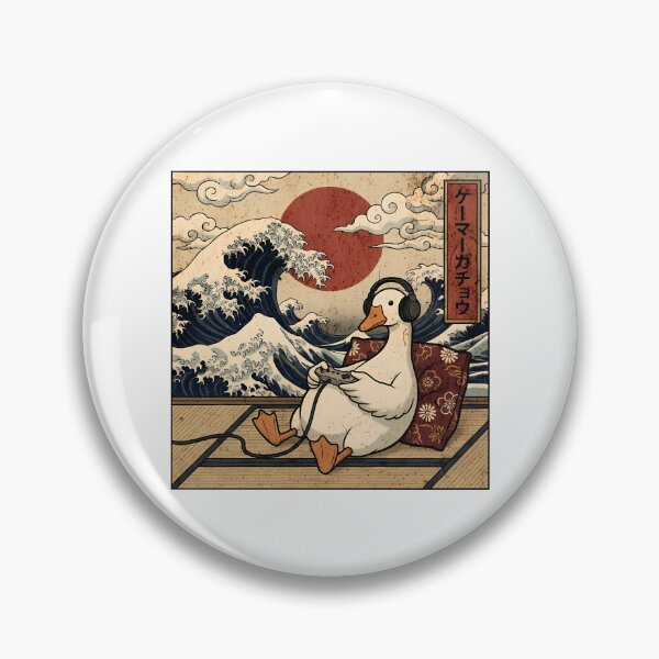 Item preview, Vintage Retro Japanese Gamer Goose Great Wave Ukiyo-e Aesthetic designed and sold by Mason-Pride.