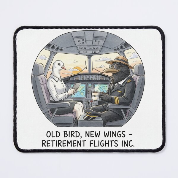 Item preview, Old Bird New Wings Retirement Flight Humor Art designed and sold by Dariusz.K.