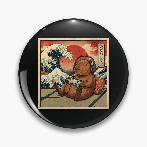 Item preview, Vintage Retro Japanese Art - The Great Wave of Gaming Capybara designed and sold by Mason-Pride.