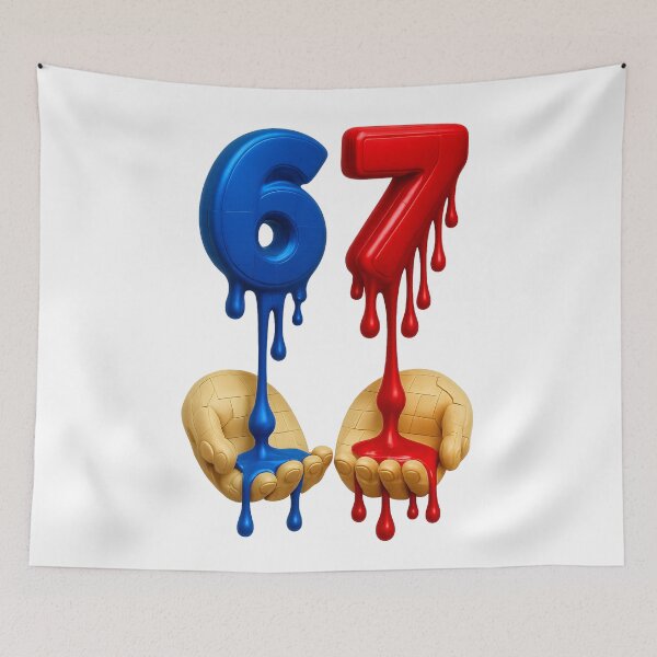 Item preview, 67 Meme Red and Blue Design designed and sold by The Art by Rossouw.
