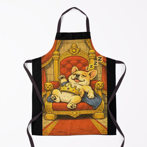 Item preview, French Bulldog Medieval Dogs – Sleeping Bulldog King – Gift for French Bulldog Lovers • Retro Comics • Vintage Halftone designed and sold by JacobKAurumhead.