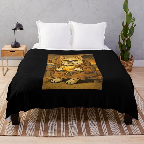 Item preview, French Bulldog Medieval Dogs – Basement Monk Bulldog – Gift for French Bulldog Lovers • Retro Comics • Vintage Halftone designed and sold by JacobKAurumhead.