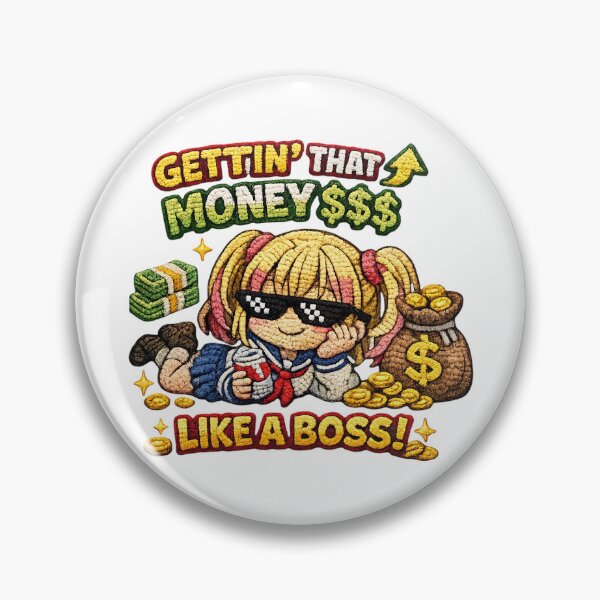 Item preview,  Embroidered Anime Girl "Boss" Financial Meme designed and sold by newvisionart191.