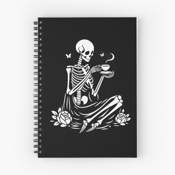 Item preview, Gothic Skeleton Morning – Cozy Dark Line Art designed and sold by Roberta Calabrese.