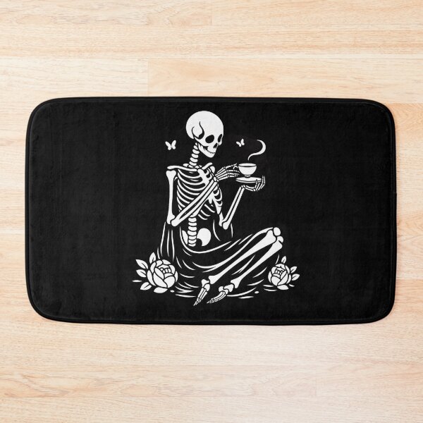 Item preview, Gothic Skeleton Morning – Cozy Dark Line Art designed and sold by Roberta Calabrese.