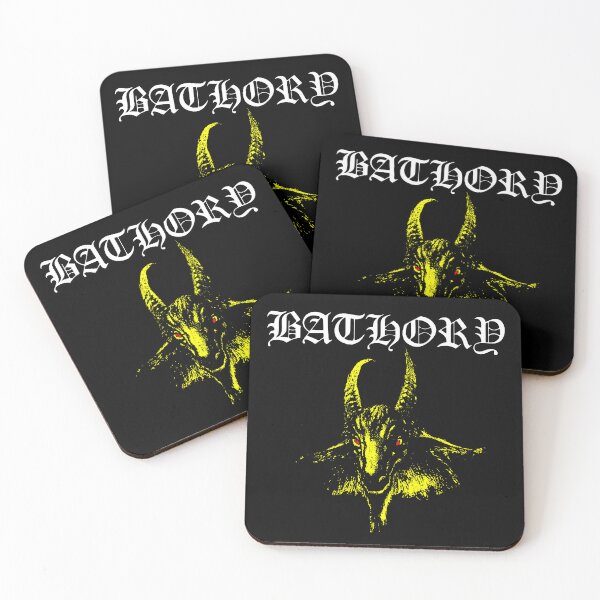 Artikelvorschau, Bathory – Design aus schwarzem Metall mit gelber Ziege entworfen und verkauft von Dollycat Industries.
