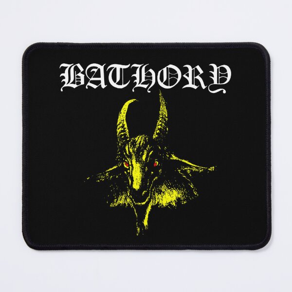 Artikelvorschau, Bathory – Design aus schwarzem Metall mit gelber Ziege entworfen und verkauft von Dollycat Industries.