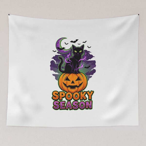 Item preview, Black Cat Spooky Season Art designed and sold by Quillway.