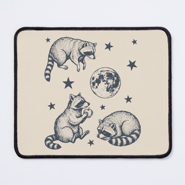 Item preview, Three Raccoons And Moon Retro Trash Pandas designed and sold by Y-Vibes.