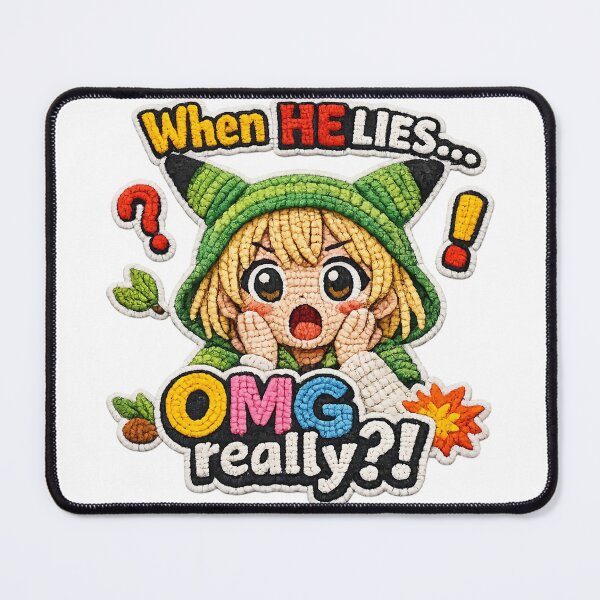 Item preview, Shocked Embroidered Anime Girl Relationship Meme designed and sold by newvisionart191.