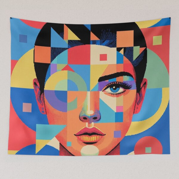 Item preview, Geometric Portrait of Abstract Beauty designed and sold by JonelleTshirts.