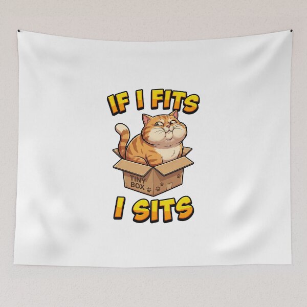 Item preview, If I Fits I Sits Funny Cat designed and sold by Quillway.