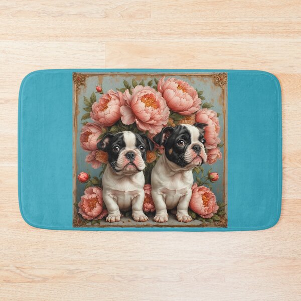 Item preview, French Bulldog puppies among peony flowers. designed and sold by Natalia-Vlad.