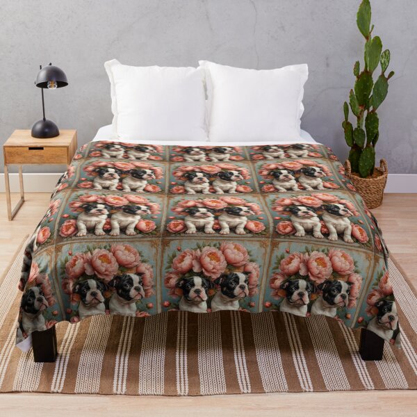 Item preview, French Bulldog puppies among peony flowers. designed and sold by Natalia-Vlad.