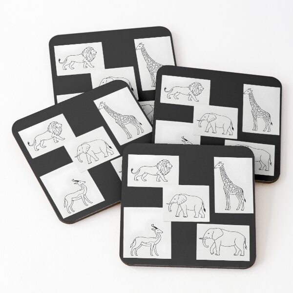 Item preview, Minimalist African Safari Animals Line Art Set designed and sold by OFlasif.