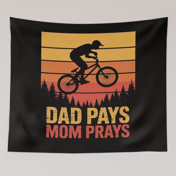 Item preview, Dad Pays Mom Prays Dirt Bike Motocross Boys Kids designed and sold by silladive.