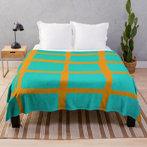 Item preview, Geometric grid pattern in turquoise and yellow – Modern abstract design designed and sold by Spectral2.