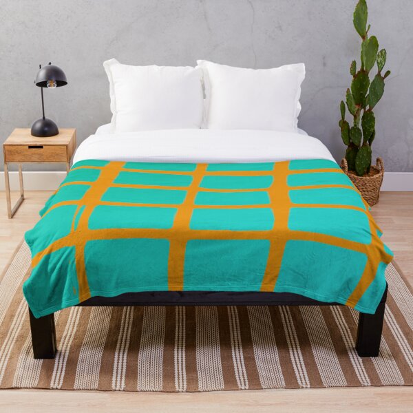 Item preview, Geometric grid pattern in turquoise and yellow – Modern abstract design designed and sold by Spectral2.