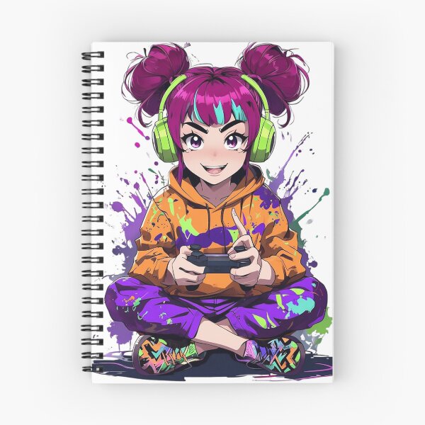 Item preview, Vibrant Paint-Splattered Gamer Girl Illustration designed and sold by newvisionart191.