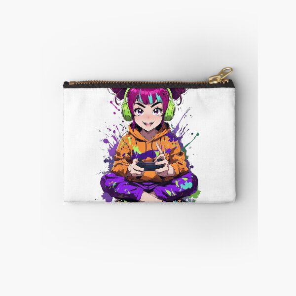 Item preview, Vibrant Paint-Splattered Gamer Girl Illustration designed and sold by newvisionart191.
