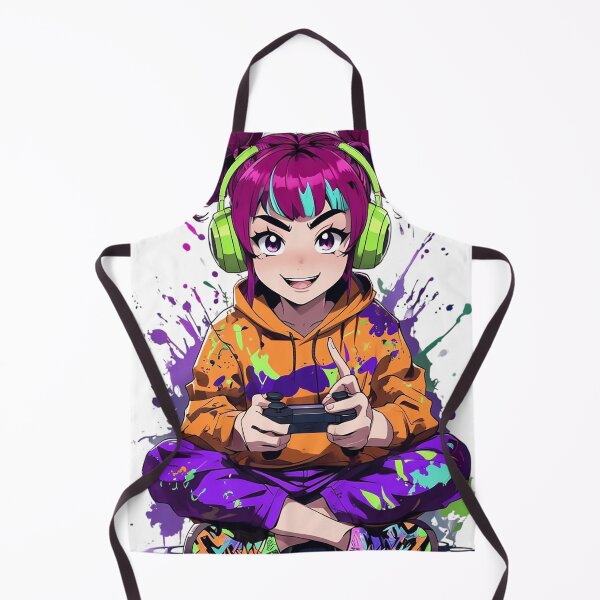 Item preview, Vibrant Paint-Splattered Gamer Girl Illustration designed and sold by newvisionart191.