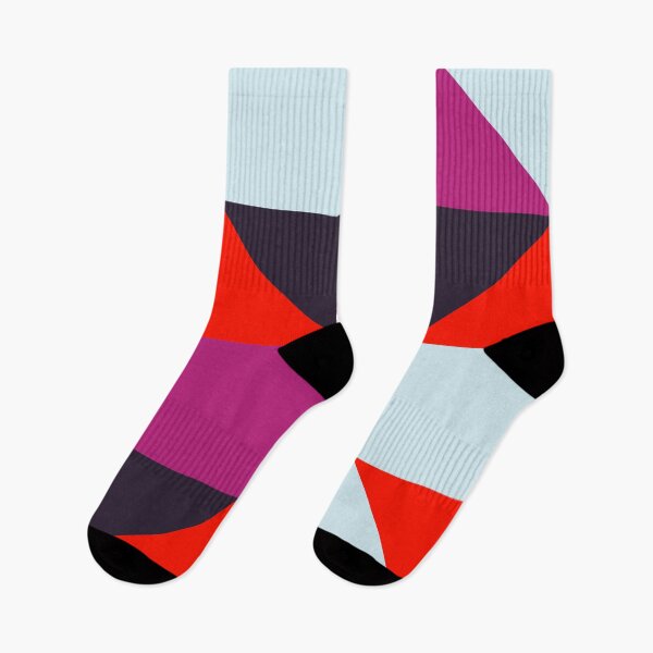 Item preview, Geometric color block pattern in red, pink and light blue – Modern design designed and sold by Spectral2.