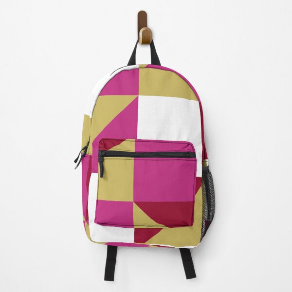 Artikelvorschau, Geometrisches Patchwork Muster in Pink, Bordeaux und Gelb – Modernes Design entworfen und verkauft von Spectral2.