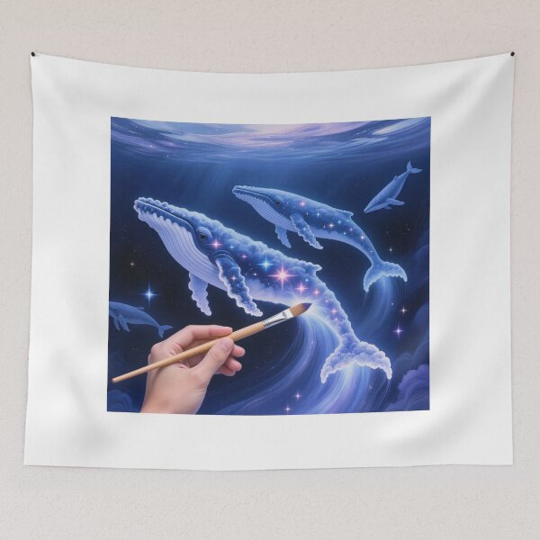 Item preview, Brushstrokes of Whales and Galaxies designed and sold by Wonderful Designs.