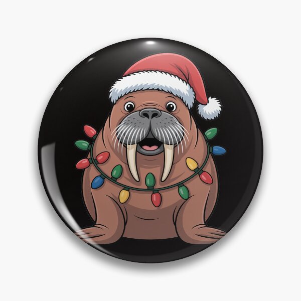 Item preview, Christmas Lights Walrus Wearing Xmas Hat - Walrus Lover designed and sold by silladive.