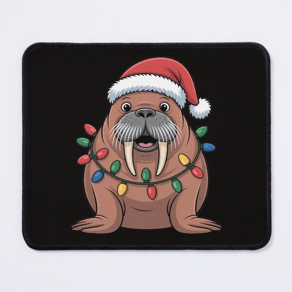Item preview, Christmas Lights Walrus Wearing Xmas Hat - Walrus Lover designed and sold by silladive.