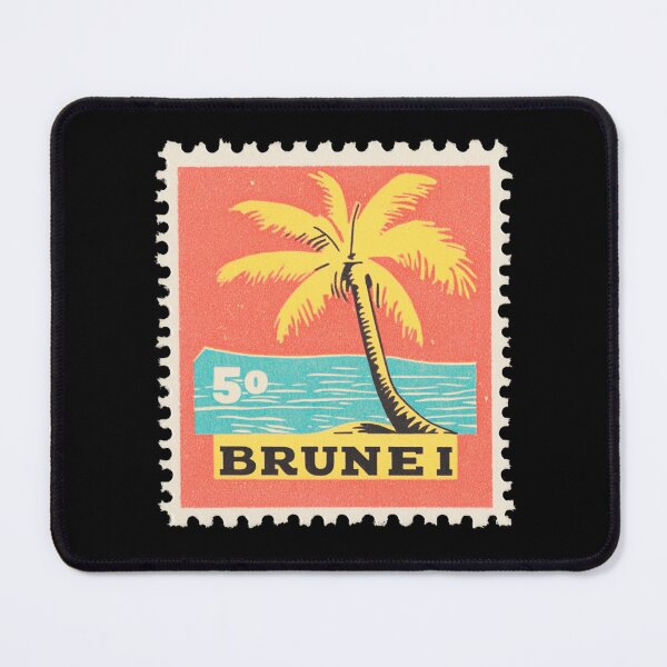Item preview, Brunei Postage Stamp – Vintage Tropical Palm Tree Illustration designed and sold by tiigerdad.