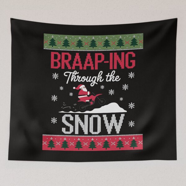 Item preview, Braaap-ing Through The Snow Ugly Motocross Christmas designed and sold by silladive.