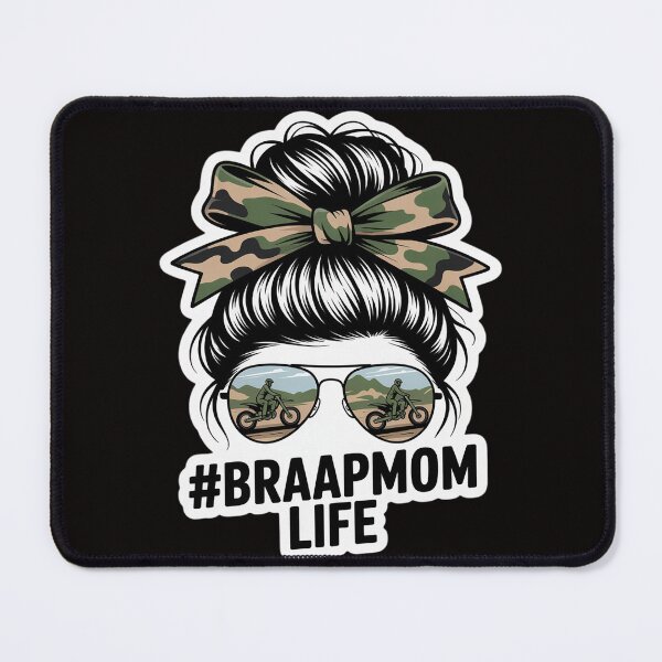 Item preview, Braaap Mom Life Dirt Bike Motocross Messy Bun dirt bike designed and sold by silladive.