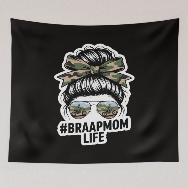 Item preview, Braaap Mom Life Dirt Bike Motocross Messy Bun dirt bike designed and sold by silladive.