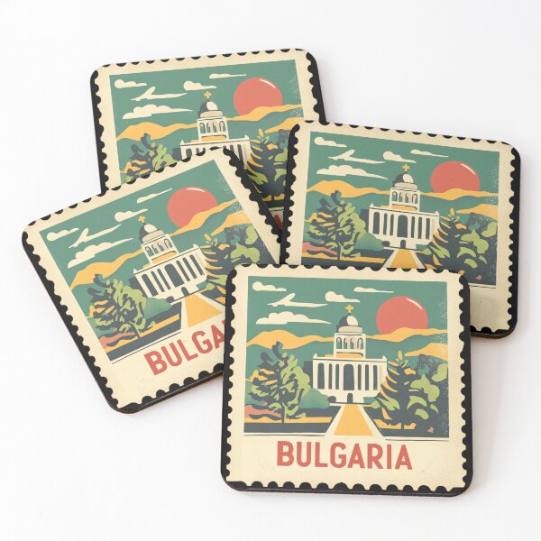 Item preview, Bulgaria Postage Stamp – Retro Travel Cathedral and Mountain Scene designed and sold by tiigerdad.