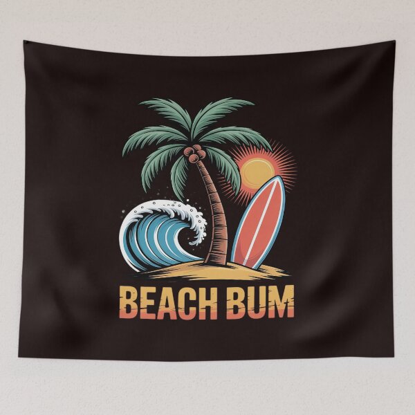 Item preview, Beach Bum Surfboard Waves Tan Water Ocean Sea Nautical designed and sold by hettingerchaim.