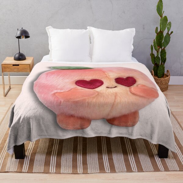 Item preview, Woopeach Heart Eyes - In Love Kawaii Fluffy Plushmoji designed and sold by Velvet Studio | Sailguga.