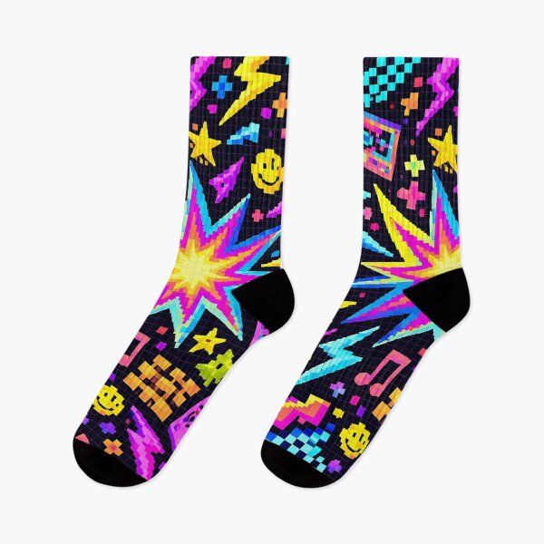 Item preview, Abstract 90s Pixel Explosion – Neon Retro Pixel Art Design | Abstract Pixel Graphics designed and sold by GlobalBoom.