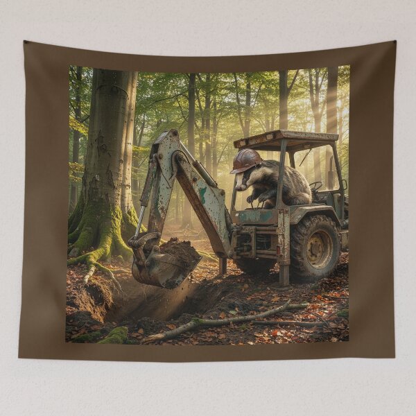 Item preview, Badger Digs His Burrow Under a Beech Tree designed and sold by Tridentulus.