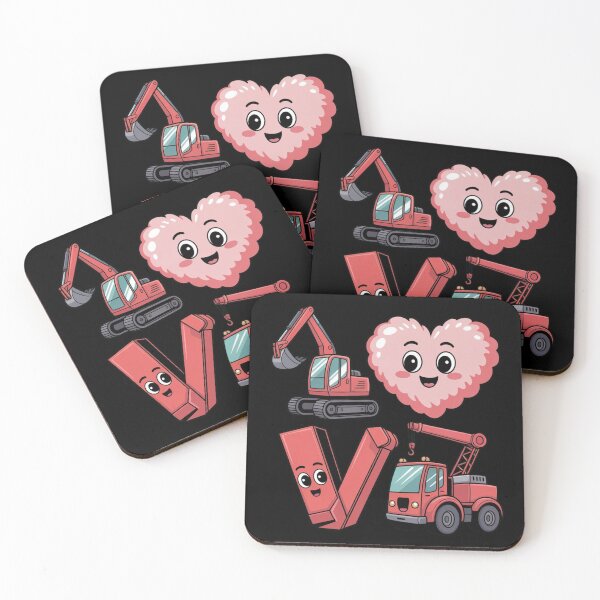 Item preview, Valentines Day boys kids Toddler Construction truck hearts designed and sold by Dabbing Turtle Designs.