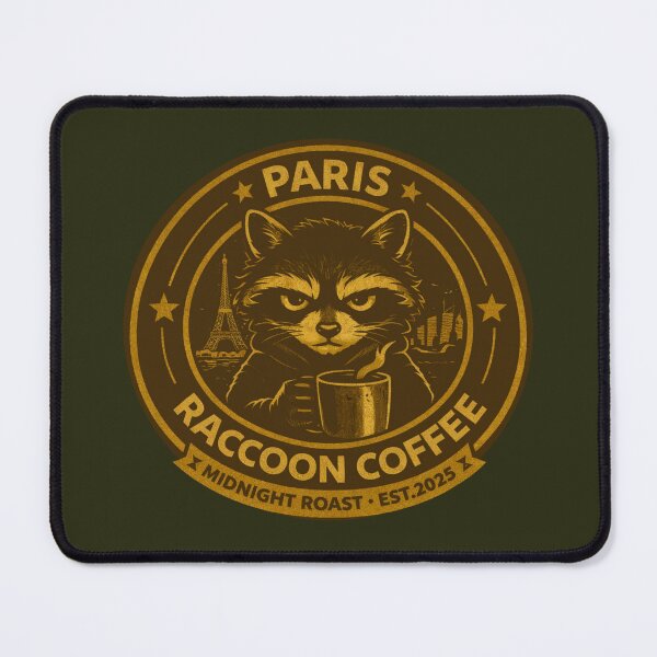 Item preview, Paris Raccoon Coffee Midnight Roast designed and sold by TytherleyTees.