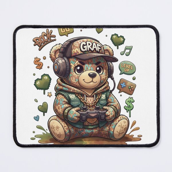 Item preview, Graffiti Gamer Teddy Bear Digital Illustration designed and sold by newvisionart191.
