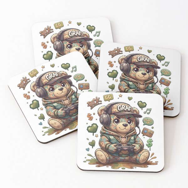 Item preview, Graffiti Gamer Teddy Bear Digital Illustration designed and sold by newvisionart191.