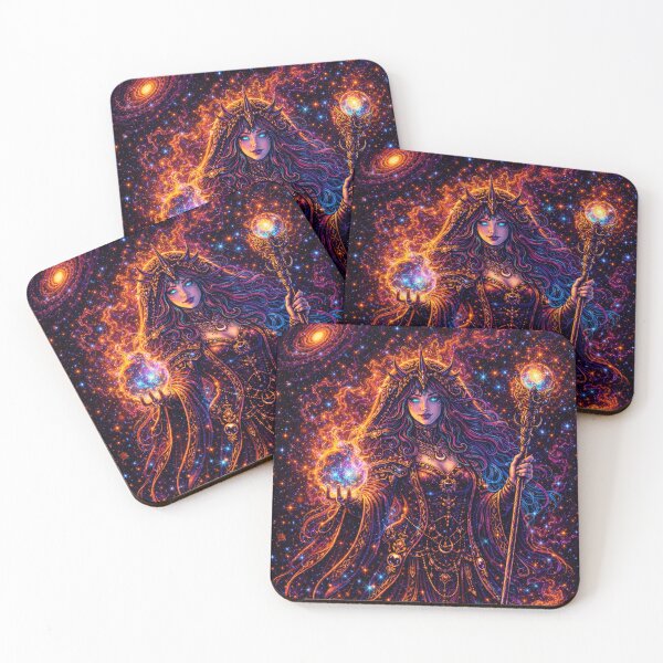 Item preview, Celestial Mage Goddess – Neon Cosmic Fantasy Space Art designed and sold by Expl0rer.