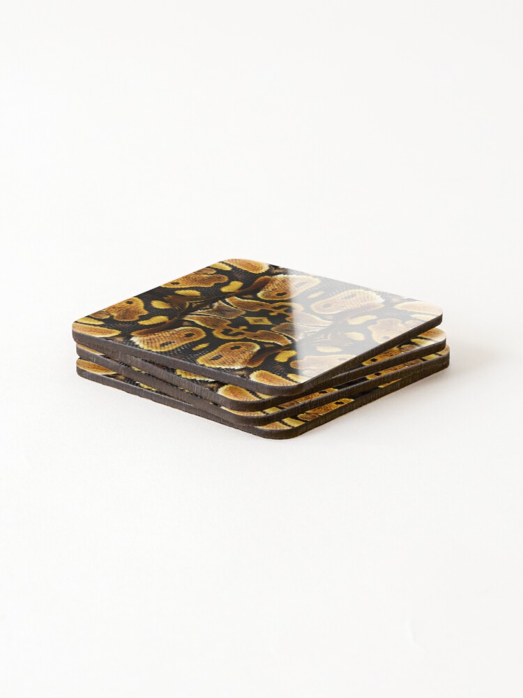 Thumbnail 4 of 5, Coasters (Set of 4), Ball Python Pattern designed and sold by MoodyMuse.